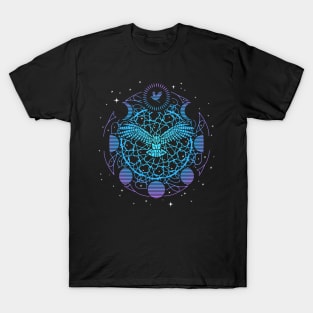 Moon Phases Flying Owl T-Shirt